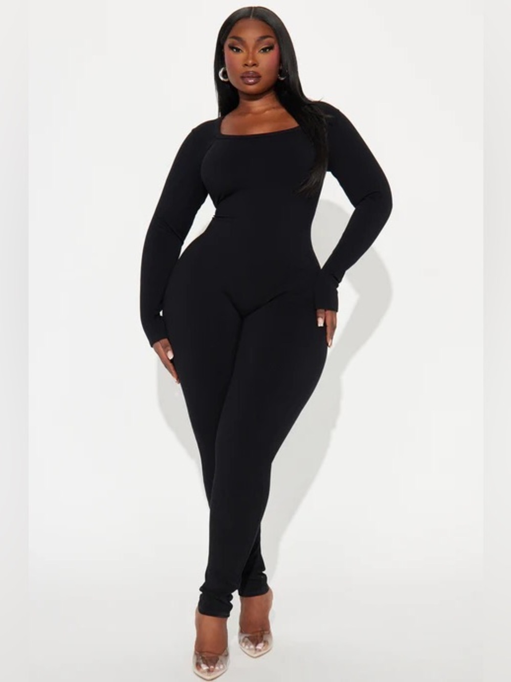 Fashion Nova Hailey Snatched Jumpsuit Black Size 1X